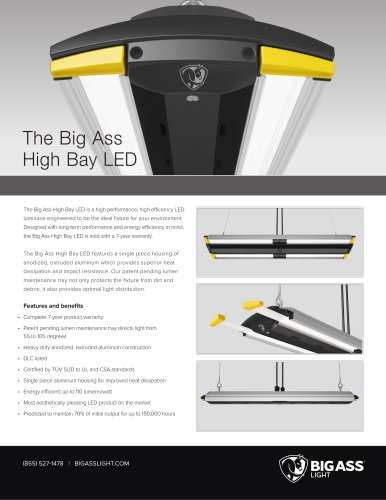 High Bay LED Specifications