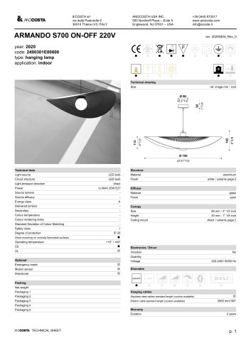 ARMANDO S700 ON-OFF 220V