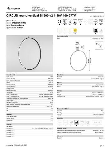 CIRCUS round vertical S1500 v2 1-10V 100-277V