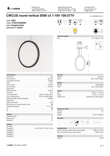 CIRCUS round vertical S500 v2 DALI 100-277V