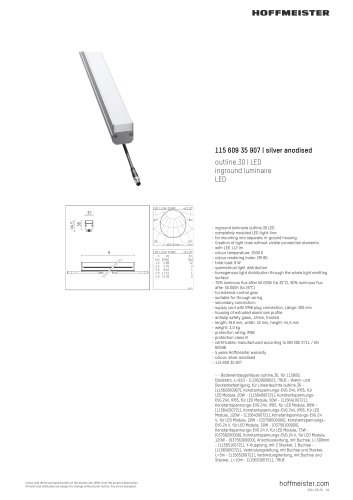 inground luminaire outline.30 LED 112 lm, 3500 K, 9 W