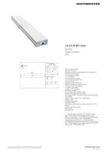 linear luminaire led.lt53 LED 1800 lm, 5500K, 15 W