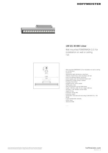 Wall mounted POWERWASH 2.0 for installation on wall or ceiling T16 28/54 W