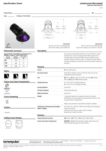 Lumencore Recessed Opticolor+ Nano Fixed Tilt