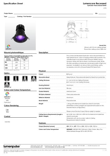 Lumencore Recessed Opticolor+ Nano Shower Rated