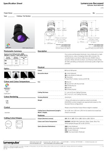 Lumencore Recessed Opticolor+ Nano Wallwash