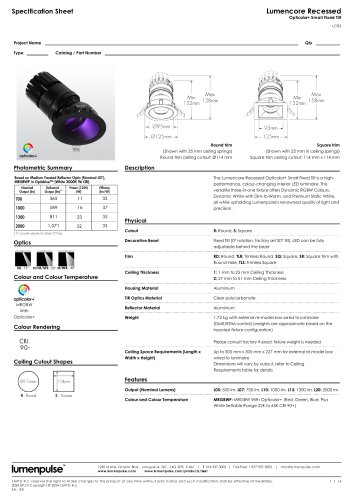 Lumencore Recessed Opticolor+ Small Fixed Tilt