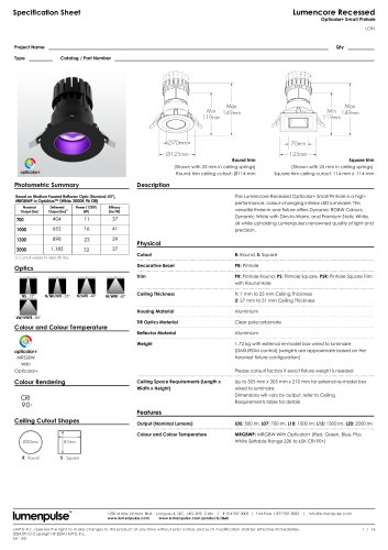 Lumencore Recessed Opticolor+ Small Pinhole
