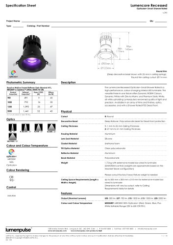 Lumencore Recessed Opticolor+ Small Shower Rated
