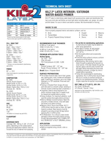 KILZ 2®  LATEX INTERIOR / EXTERIOR WATER-BASED PRIMER