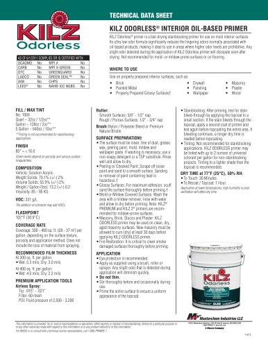 KILZ ODORLESS®  INTERIOR OIL-BASED PRIMER