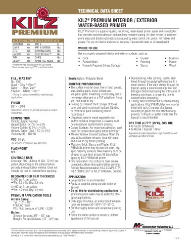 KILZ®  PREMIUM INTERIOR / EXTERIOR  WATER-BASED PRIMER