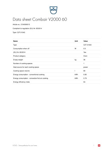 Data sheet Combair V2000 60