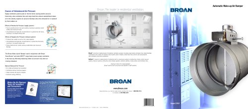 BROAN Make-Up Air Dampers Catalog