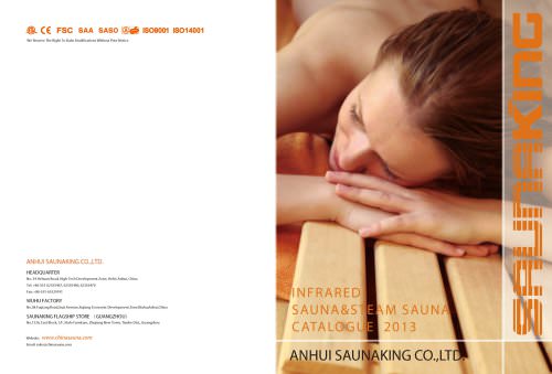 INFRARED SAUNA & STEAM SAUNA CATALOGUE 2013